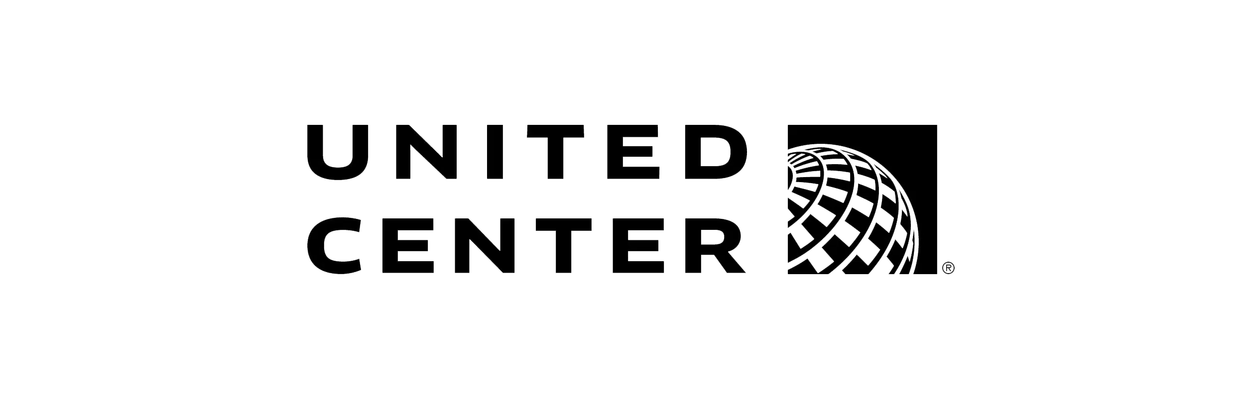 United Center logo with the words “United Center” and a stylized depiction of part of a globe on the right.