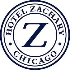 A circular logo with "Hotel Zachary Los Angeles" written around a large letter "Z" in the center.